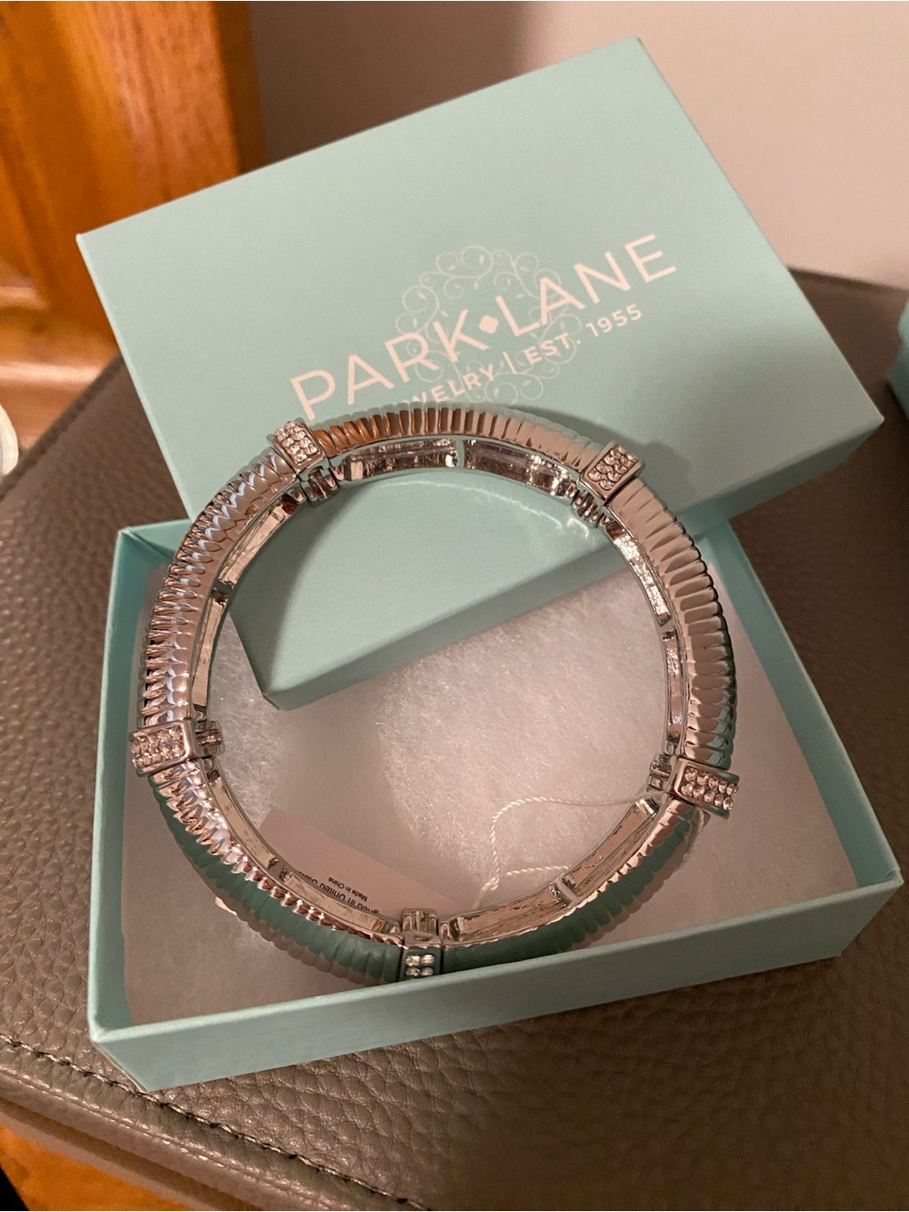 Park Lane Silver-Tone Tanner Bangle with Crystal Accents